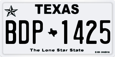 TX license plate BDP1425