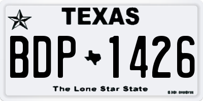 TX license plate BDP1426