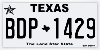 TX license plate BDP1429