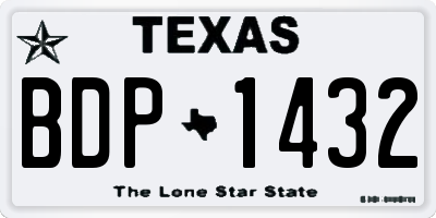 TX license plate BDP1432