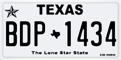 TX license plate BDP1434