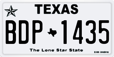 TX license plate BDP1435
