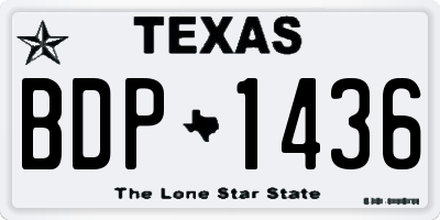 TX license plate BDP1436