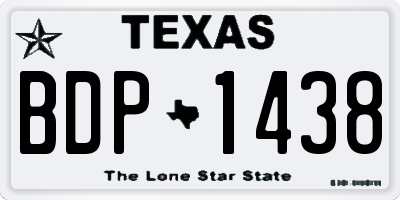 TX license plate BDP1438