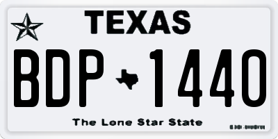 TX license plate BDP1440