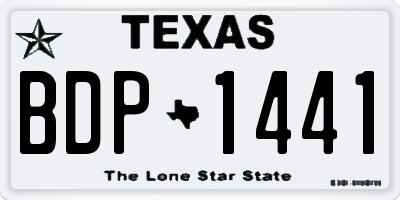 TX license plate BDP1441
