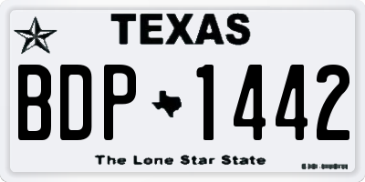 TX license plate BDP1442