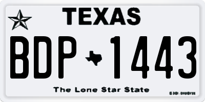 TX license plate BDP1443