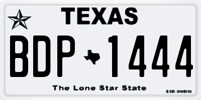 TX license plate BDP1444