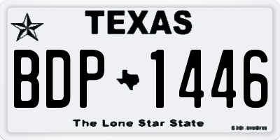TX license plate BDP1446