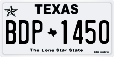 TX license plate BDP1450