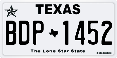 TX license plate BDP1452