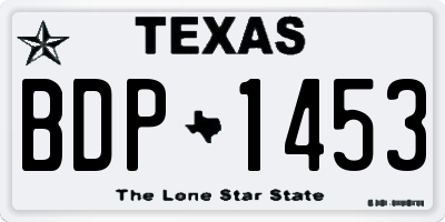 TX license plate BDP1453