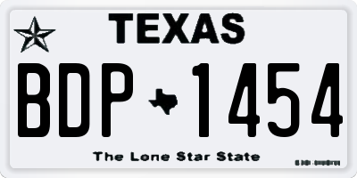 TX license plate BDP1454