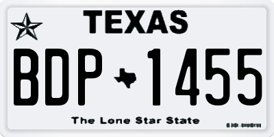 TX license plate BDP1455