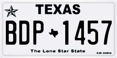 TX license plate BDP1457