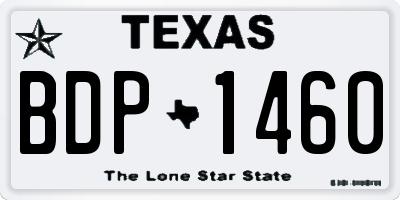 TX license plate BDP1460