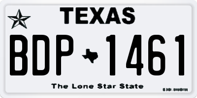 TX license plate BDP1461