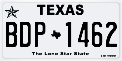 TX license plate BDP1462