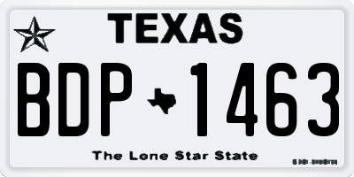 TX license plate BDP1463