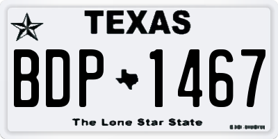 TX license plate BDP1467