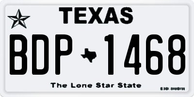 TX license plate BDP1468