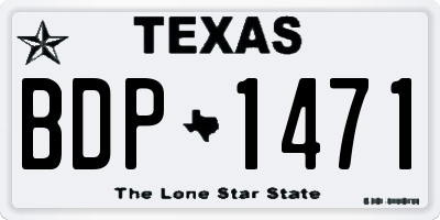 TX license plate BDP1471
