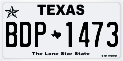 TX license plate BDP1473