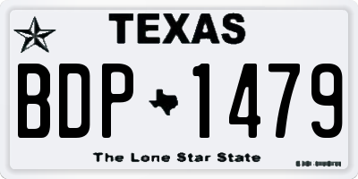 TX license plate BDP1479