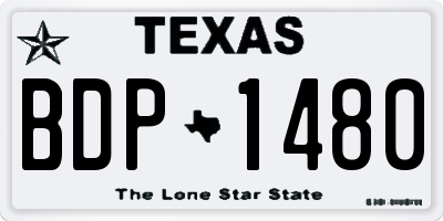 TX license plate BDP1480