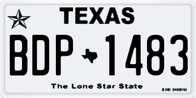 TX license plate BDP1483