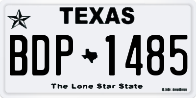 TX license plate BDP1485