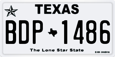 TX license plate BDP1486