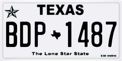 TX license plate BDP1487
