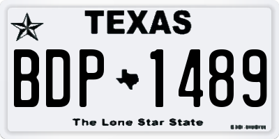 TX license plate BDP1489