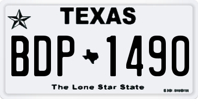 TX license plate BDP1490