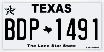 TX license plate BDP1491