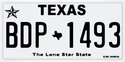 TX license plate BDP1493