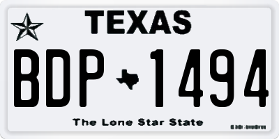TX license plate BDP1494