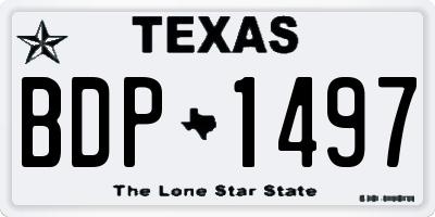 TX license plate BDP1497