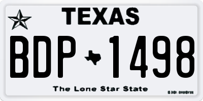 TX license plate BDP1498