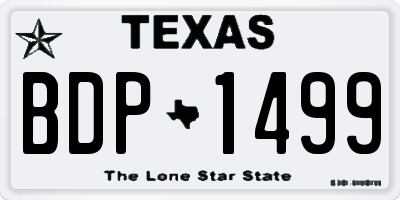 TX license plate BDP1499