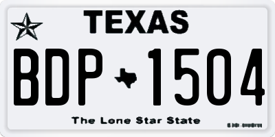 TX license plate BDP1504