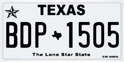 TX license plate BDP1505