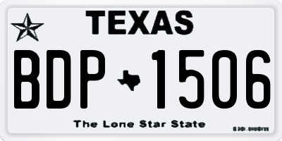 TX license plate BDP1506