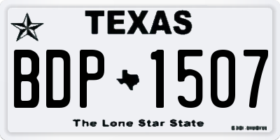 TX license plate BDP1507