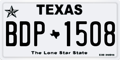 TX license plate BDP1508