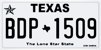 TX license plate BDP1509