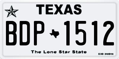 TX license plate BDP1512