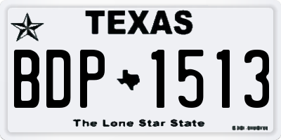TX license plate BDP1513